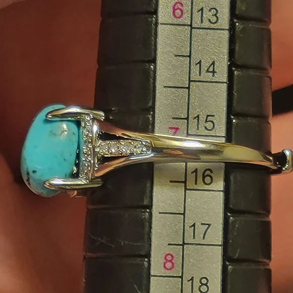 Natural Turquoise Women Ring Size 7-9.5 / LOT T1 - Picture 5 of 7